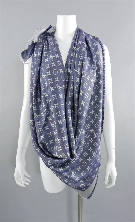 louis vuitton sjaal blauw|louis vuitton scarf.